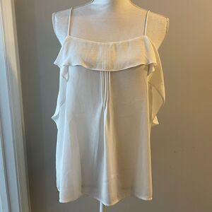 Under Skies White Ruffled Blouse